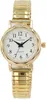 A close-up studio shot of a gold-toned women's watch with a white face. Produktbild-Vorschau