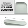 Collage of images showing a changing mat with text highlighting its safety features and a close-up of its raised edges. Anteprima dell’immagine prodotto