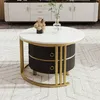okwish Couchtisch 2-in-1 runder MDF Beistelltisch mit Produktbild-Vorschau 4