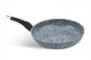 A frying pan with a speckled gray interior and a black handle is shown against a white background. Produktbild-Vorschau