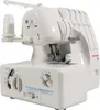 A white overlock sewing machine is shown from a front-diagonal angle against a white background. Anteprima dell’immagine prodotto