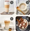 A collage of four different coffee and hot chocolate drinks. Produktbild-Vorschau