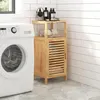 Skrinka do kúpeľne z bambusu s lameloovou dvierkami a Náhľad obrázku produktu 2