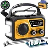 A product image showcasing a multi-functional emergency radio with various features. Produktbild-Vorschau