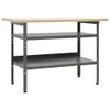 vidaXL Banco da lavoro grigio 120×60×85 cm in acciaio Anteprima dell’immagine prodotto 6