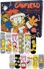 A collage of Garfield socks and a Garfield advent calendar box. Produktbild-Vorschau