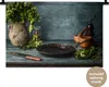 MuchoWow® Wandteppich Wandbehang Kräuter - Gewürze - Pfanne Produktbild-Vorschau 1