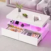 ProximaX LED Couchtisch, Wohnzimmertisch mit Regal, Produktbild-Vorschau 1
