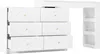 A white dresser with an attached desk extension, shown from a slightly elevated side angle. Anteprima dell’immagine prodotto