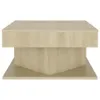 A front view of a light brown wooden coffee table against a white background. Voir les images du produit