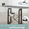 An ironing board with a steam generator and accessories, set up in a room. Produktbild-Vorschau