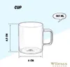 Wilmax set de 6 tasses en verre borosilicaté 160 ml Voir les images du produit 3