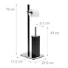 relaxdays WC-Garnitur schwarz, silber Metall Produktbild-Vorschau 3