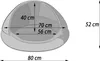 A diagram showing the dimensions of a pet house or bed. Produktbild-Vorschau