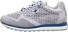 A side view of a gray sneaker with blue accents. Produktbild-Vorschau
