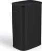 A black trash can with a lid and a handle on a white background. Produktbild-Vorschau