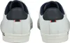 The back view of a pair of white sneakers with navy blue accents. Podgląd zdjęcia produktu