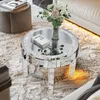 Vrygle table basse ronde Ø60 cm en verre miroir argenté, Voir les images du produit 1