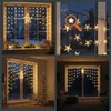 Cortina de luces LED con forma de estrellas, color blanco Vista previa de la imagen del producto 7