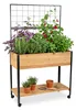 Relaxdays Hochbeet mit Rankgitter, Ablagefach, Rollen, Produktbild-Vorschau 1