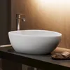 A white oval basin sink with a chrome faucet is shown on a dark countertop. Anteprima dell’immagine prodotto