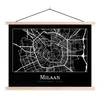 MuchoWow® Textilposter Mailand - Karte - Stadtplan 40x30 cm Produktbild-Vorschau 1