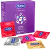 A box of Durex Love Mix condoms with several individual condom wrappers scattered in front of it. Náhľad obrázku produktu