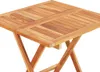 A close-up view of a wooden folding bistro table. Náhled obrázku produktu