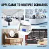 A collage of four images showing different scenarios where an ultrasonic cleaner can be used, along with a central image of the ultrasonic cleaner itself. Produktbild-Vorschau