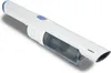A white and gray handheld vacuum cleaner is shown against a white background. Produktbild-Vorschau