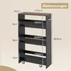COSTWAY Nischenwagen 20cm breit, 4 Etagen Küchenwagen Produktbild-Vorschau 3