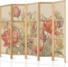 Japonský paraván 225x172 cm 5-dielny béžový Náhľad obrázku produktu 1