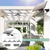 A solar-powered outdoor lighting system with multiple pendant lights mounted under a white pergola, with a diagram showing the components. Anteprima dell’immagine prodotto