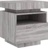 vidaXL Comodini con luci a LED, set da 2 pezzi, grigio Anteprima dell’immagine prodotto 5