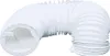 A white, flexible dryer vent hose is bent into a curve against a white background. Produktbild-Vorschau