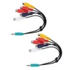 Two sets of RCA cables with a 3.5mm and 2.5mm jack on a white background. Anteprima dell’immagine prodotto
