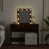 Schminktisch mit LED-Beleuchtung Räuchereiche 100x40x130 cm Produktbild-Vorschau 3