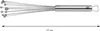 A silver whisk with a handle and a measurement scale below it. Produktbild-Vorschau