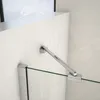 Close-up of a shower enclosure support rod attached to a glass panel and a wall. Produktbild-Vorschau