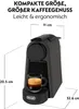 A coffee machine with dimensions indicated by text overlays. Produktbild-Vorschau
