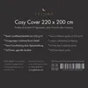 A product information label with text and icons. Produktbild-Vorschau