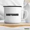 Huuraa Emaille Tasse Bodyguard Schriftzug 300ml Vintage Produktbild-Vorschau 3