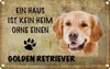 vianmo Blechschild 12x18 cm Golden Retriever Hund Tier Produktbild-Vorschau 1