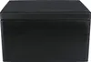 A black wooden storage box with a lid. Produktbild-Vorschau