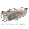 A wooden crate with dimensions indicated by measurement lines and text. Produktbild-Vorschau