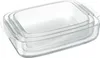 Relaxdays ovenschalen set, glas, 3 formaten, vierkant, Productafbeelding-voorbeeld 1