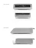 A collage of images showing a silver electronic device from different angles, with Polish text indicating different dimensions. Anteprima dell’immagine prodotto
