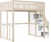 OKWISH Lit Mezzanine 140x200 en Bois avec Escalier de Voir les images du produit 6
