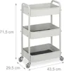 Carrello Relaxdays, 3 ripiani, carrello da servizio, Anteprima dell’immagine prodotto 4