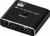 A black Displayport bi-directional switch with two Displayport inputs labeled DP1 and DP2. Produktbild-Vorschau